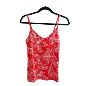 NWT PJ Salvage Medium Fire Orange Palm Modal Knit Sleep Tank Top Shelf Bra M